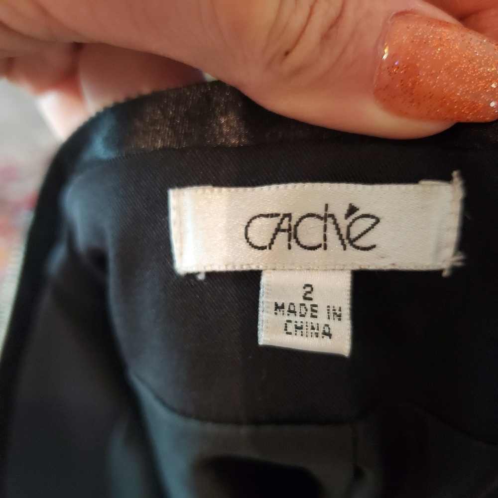 Cache Convertible Zipper Blazer Black Size 2 - image 3